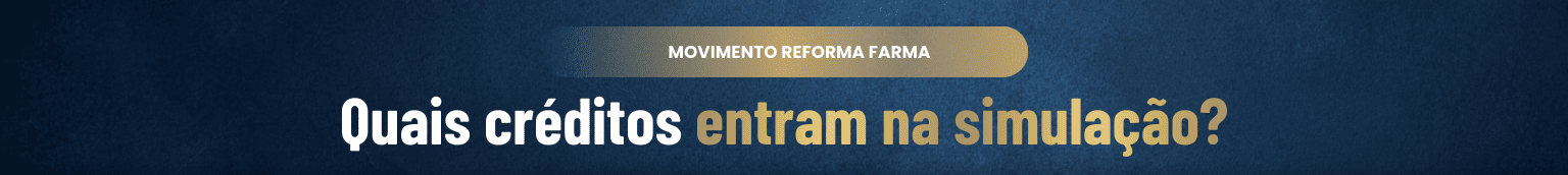 Quais créditos devem entrar nessa simulação (além da compra de mercadoria)?